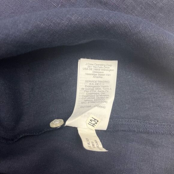 J. Crew Baird Mc Nutt Womens Irish Linen Slim Button Down Shirt Navy Blue Size 2 - Picture 6 of 16